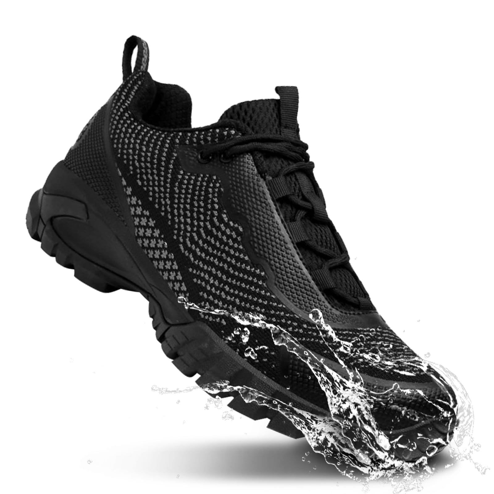 Photo 1 of Hiking Shoes Men Waterproof Lightweight Black Trekking Breathable Comfortable Outdoor Work Trails All-Terrain Shoes Men Zapatos de Senderismo para Hombre