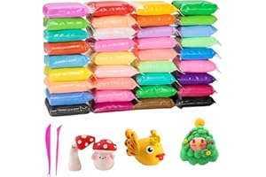 Air Dry Clay Modeling Clay,DIY Model Magic Clay,Air Dry Clay Set – 36 Vibrant Colors with 2 Sculpting Tools – Soft & Ultra Li