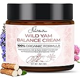 Wild Yam Cream 2oz, Organic Balancing Cream for Women, Deep Nourishment and Hydration, Made With Wild Yam Root, Chaste Tree Berry and Red Clover