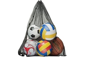Mesh Ball Bag Heavy Duty Soccer Ball Net Bag Basketball Mesh Ball Bag Soccer Ball Bags Mesh Holding 10-15 Balls for Coaches