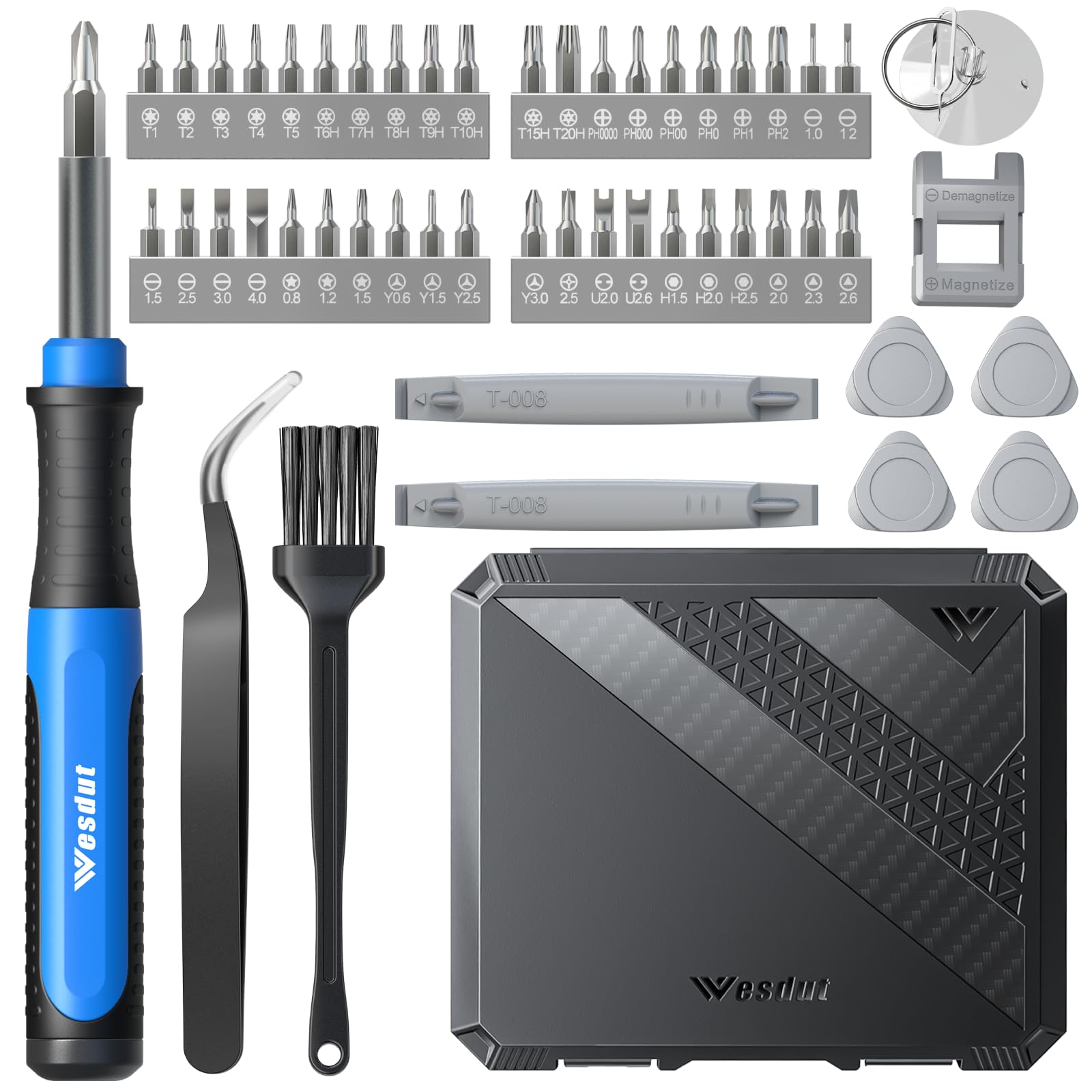 Photo 1 of 52in1 Precision Screwdriver Set, [S2 Alloy Steel] Small Screw Driver, Mini Repair Kit, PC Accessories, PS4/PS5 Cleaning Kit, Tiny Tool, Fit MacBook, Computer, Laptop, Watch, Eyeglass, Ring Doorbell