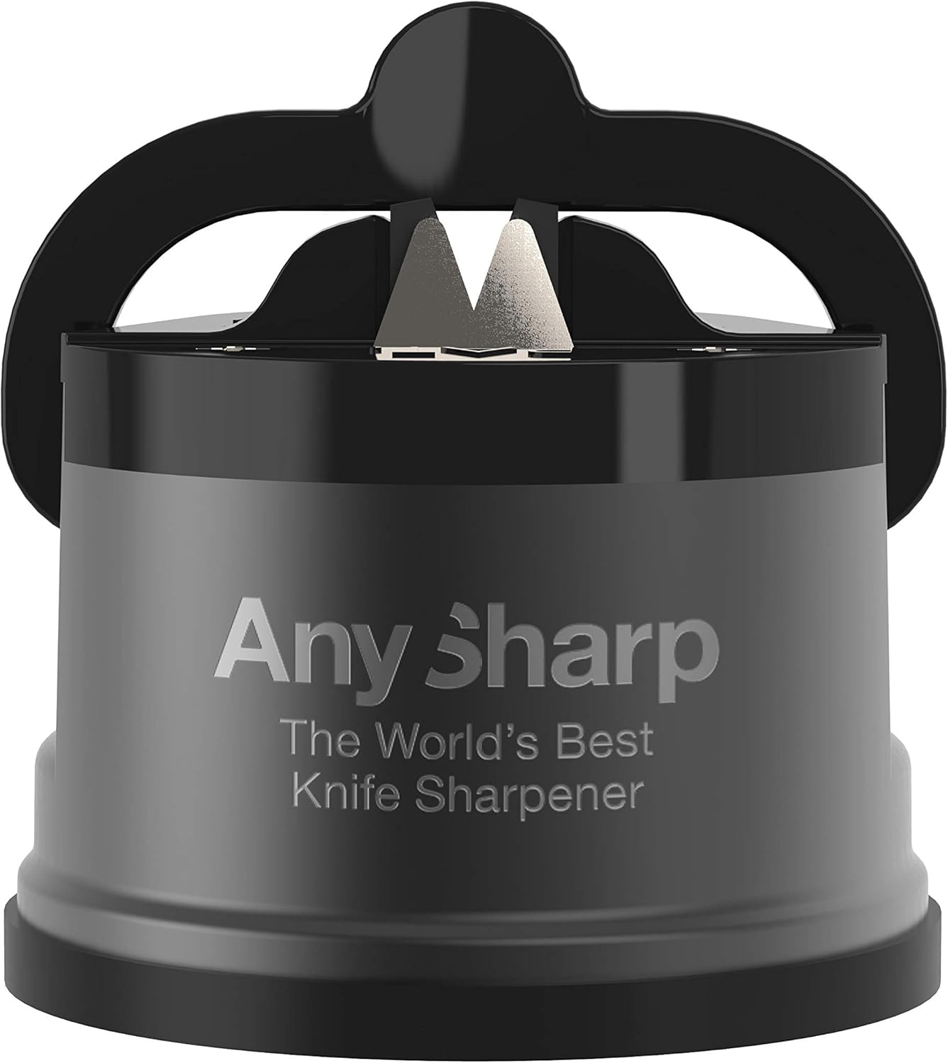 AnySharp Pro Metal World's Best Knife Sharpener with Suction, GunMetal