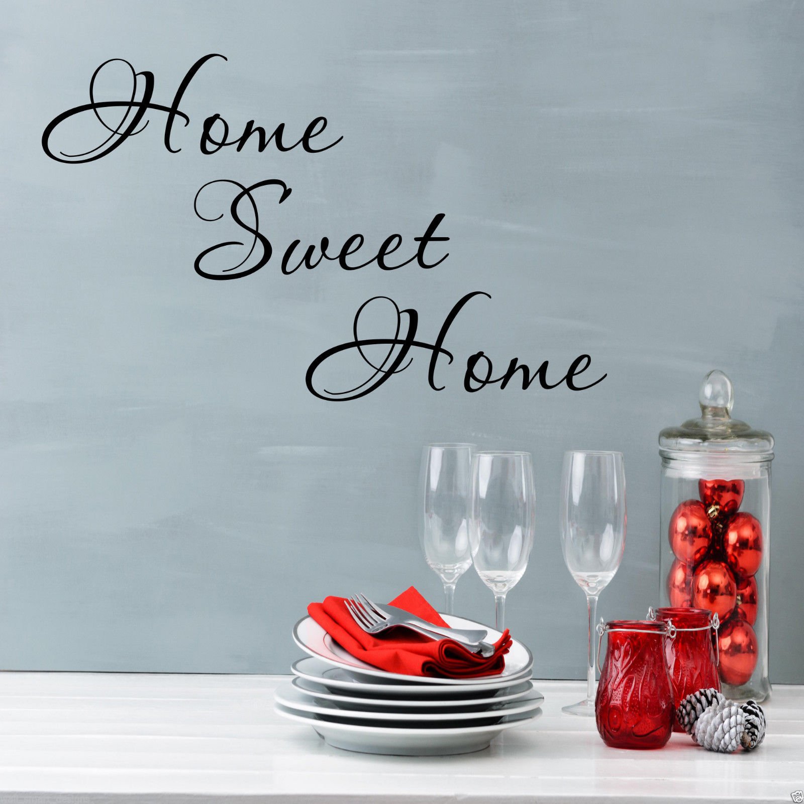 HOME SWEET HOME Wall Art Sticker Lounge Hall Quote Decal Mural Transfer Sticker
