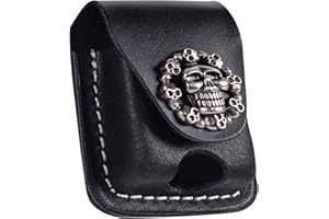 UEMOH Handmade Fliptop Leather Lighter Pouch Holder Case with Pocket Belt Loop