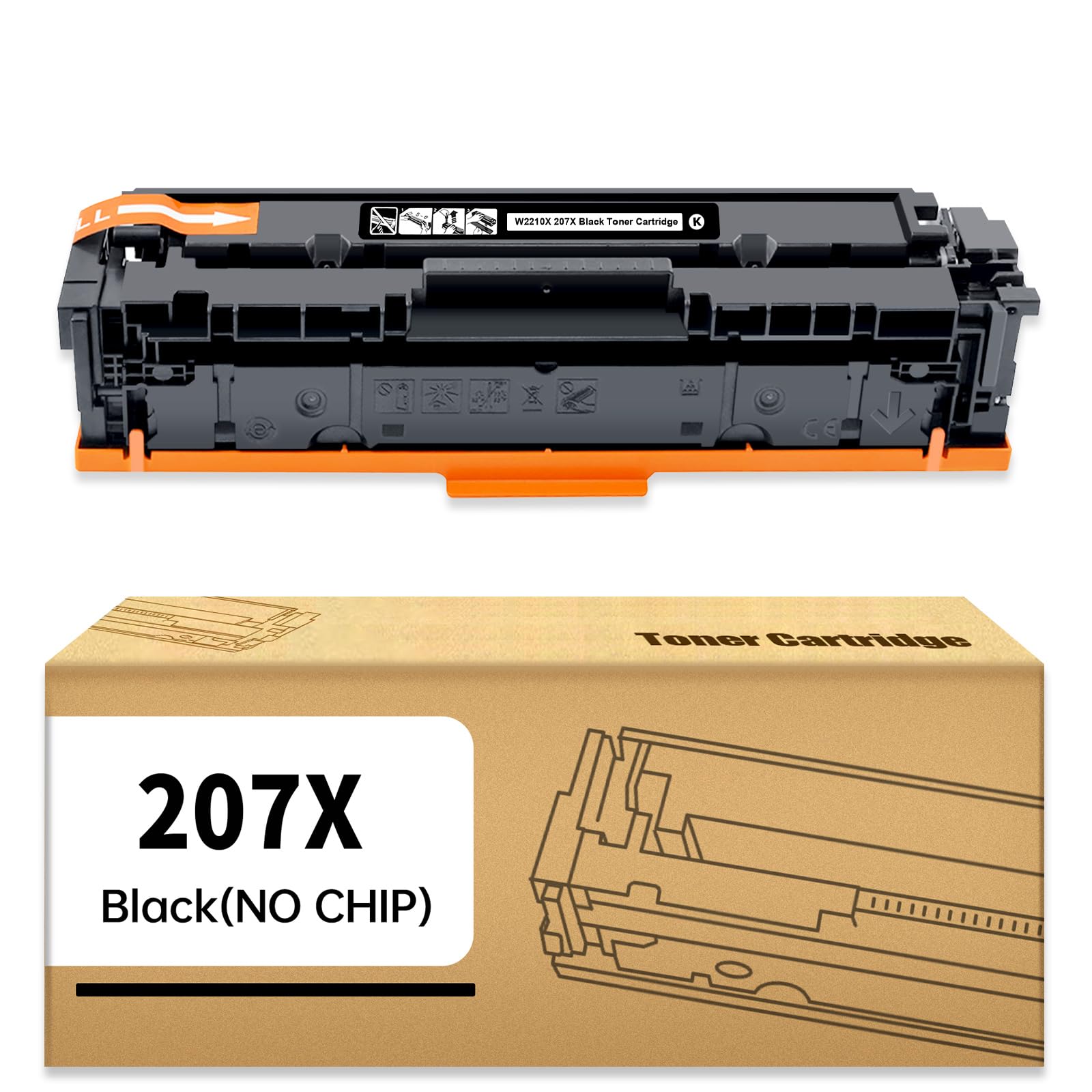 CYMBAINK (No Chip W2210X 207X W2010A 207A Compatible Toner Cartridge 207X high yield replacement for HP Printer Pro M255/M283fdw, MFP M282/M283 Printer (Black*1) — image 1