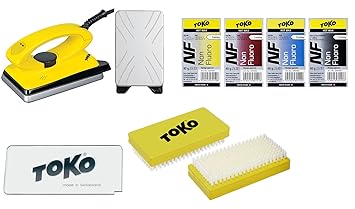 Toko Skiwachs-Set 7-teilig mit Wachsbügeleisen - für Alpin + Nordic + Board - Skiwax