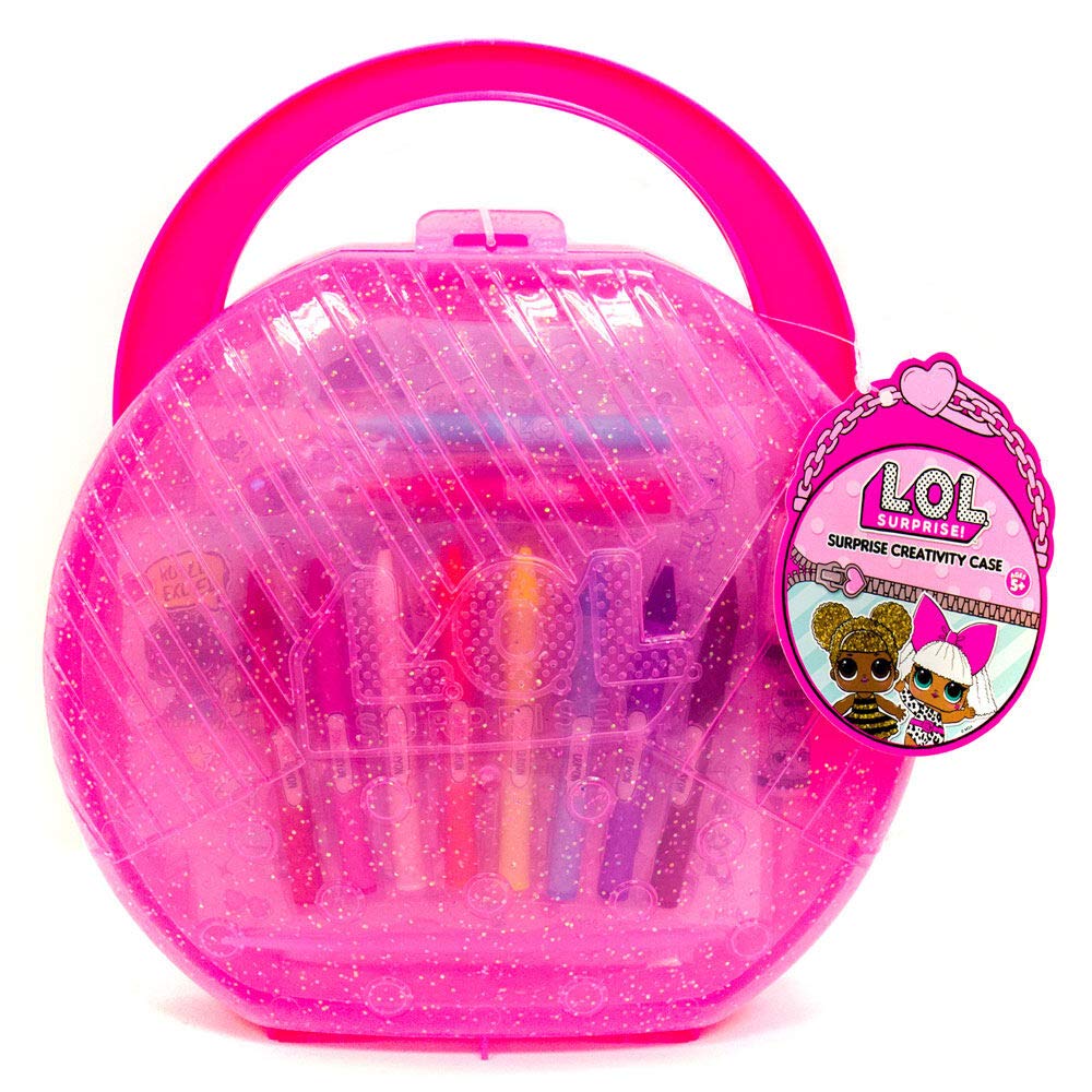 L.O.L. Surprise! Creativity Case by Horizon Group USA,Create, Play & Store,DIY Activity Case Including Paper Dolls,Coloring Pages,Makers,Crayons,Glitter Glue,Scratch Art,Stickers & More.Hot Pink