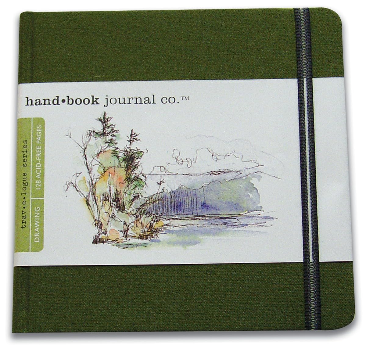 Speedball Linen Watercolour Journal 300gsm, Square, Cadmium Green, White, 5.5 x 5.5", For Painting, Drawing, Students, Artists, Journaling