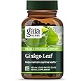 Gaia Herbs Ginkgo Leaf - Traditionally Used to Support Healthy Circulation and Brain Function - Organic, Herbal Supplement - 60 Vegan Liquid Phyto-Capsules (20-Day Supply)