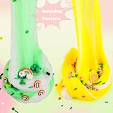 Petyuioyu Cloud Slime Kit 5 Pack Peach Rainbow Lemon Coffee Slime Charms view 4