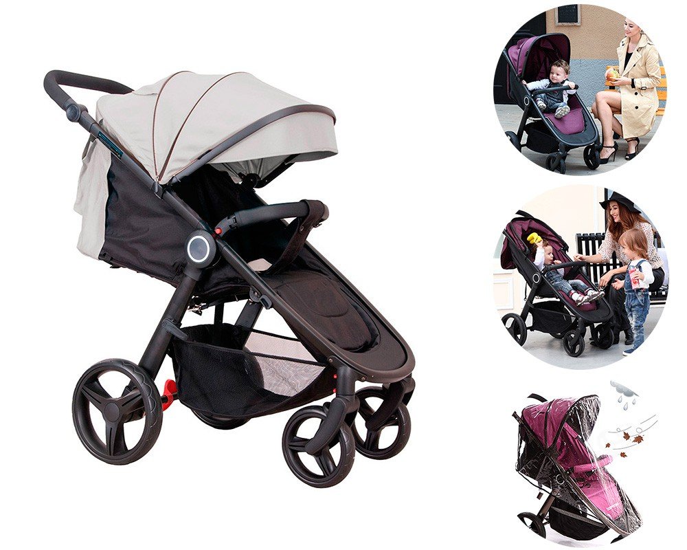 Silla de Paseo Star Ibaby Air Capota Extensible Reclinado hasta horizontal Burbuja de lluvia y Barra frontal incluidas