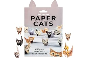 Paper Cats Origami Kit, 50PCS DIY 3D Origami Paper Craft Kit, Creative Origamis Animal Kits for Create Adorable Paper Cats Be