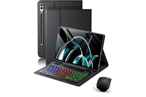 for Samsung Galaxy Tab S11 Ultra / S10 Ultra Case with Keyboard 14.6 inch - Rainbow Backlit Keyboard Case - Built in Pencil H