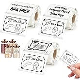 HUIJUTCHEN 3 Rolls Transparent Square Thermal Labels,40x30mm Label Sticker for Phomemo M110/M220/241BT,for Ponek M100 Label Maker Printer,Waterproof Paper for Name,Logo,Barcode,Price,Design (200/Roll)