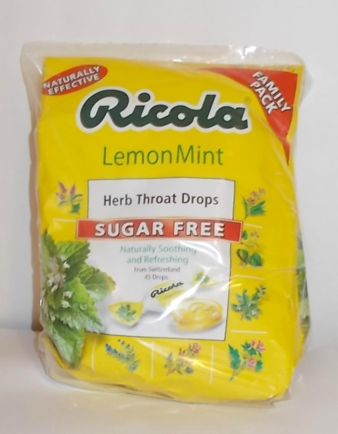 Ricola Lemon Mint Sugar Free 45 Cough Drops (Pack of 2