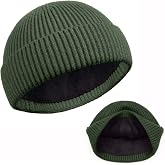 ROYBENS Swag Wool Knit Cuff Short Fisherman Beanie for Men Women, Winter Warm Hats