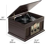 Victrola Classic 6-in-1 Entertainment Center VTA-200B Mahogany Bluetooth view 9