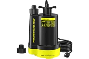 PHLEX PRO Sump Pump 1/2HP Submersible Water Pump, 2650GPH Utility Pump Thermoplastic Electric Portable Transfer Water Pump for Swimming Pool Garden Pond Basement with 16.4ft Long Power Cord