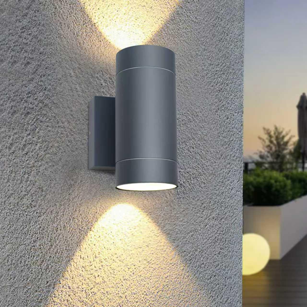 EBION Outdoor Wall Lights,IP65 Waterproof Up and Down Lights Outdoor Mains Powered,Outside Lights Exterior Sconce GU10,Aluminium Garden Wall Lamp for Front Door,Garage,Porch,Patio,Anthracite,1Pack — image 1