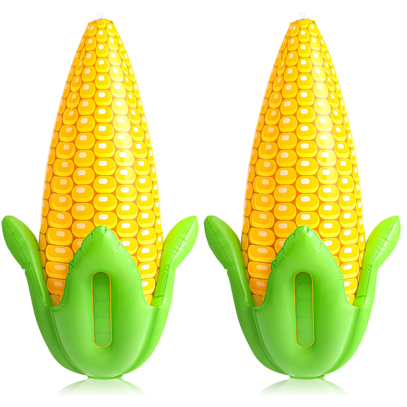 Photo 1 of Deekin 2 Pack PVC Corn Balloons Inflatable Corn Cob 24" x 13" Blow up Harvest Decorations Balloons