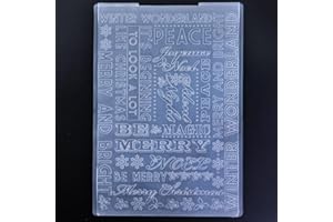 Kwellam Words Winter Wonderland Merry and Bright Background Plastic Embossing Folders for Card Making Scrapbooking and Other Paper Crafts 3100810