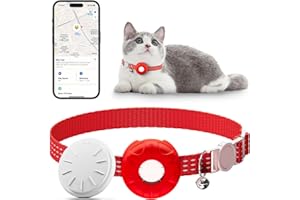 HONGTOP H Cat Tracker,GPS Pet Tracker for Cats (Only iOS),No Monthly Fee Smart Pet Activity Tracker Compatible with Apple Find My,Waterproof Anti-Lost Finder Tag for Pets/Kids/Vehicles/Items-Red