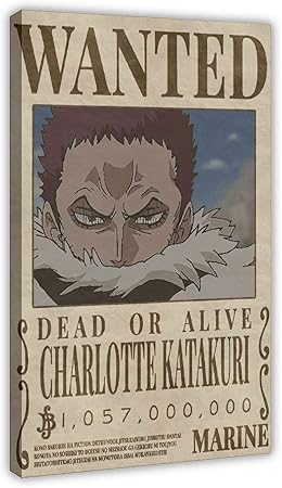 Amazon Com Bonito Anime Charlotte Katakuri Bounty Wanted Poster Canvas Poster Wall Art Decor Print Picture Pinturas Para Sala De Estar Dormitorio Decoracion 30 Pulgadas 50 29 5 In Frame Style1 Everything Else