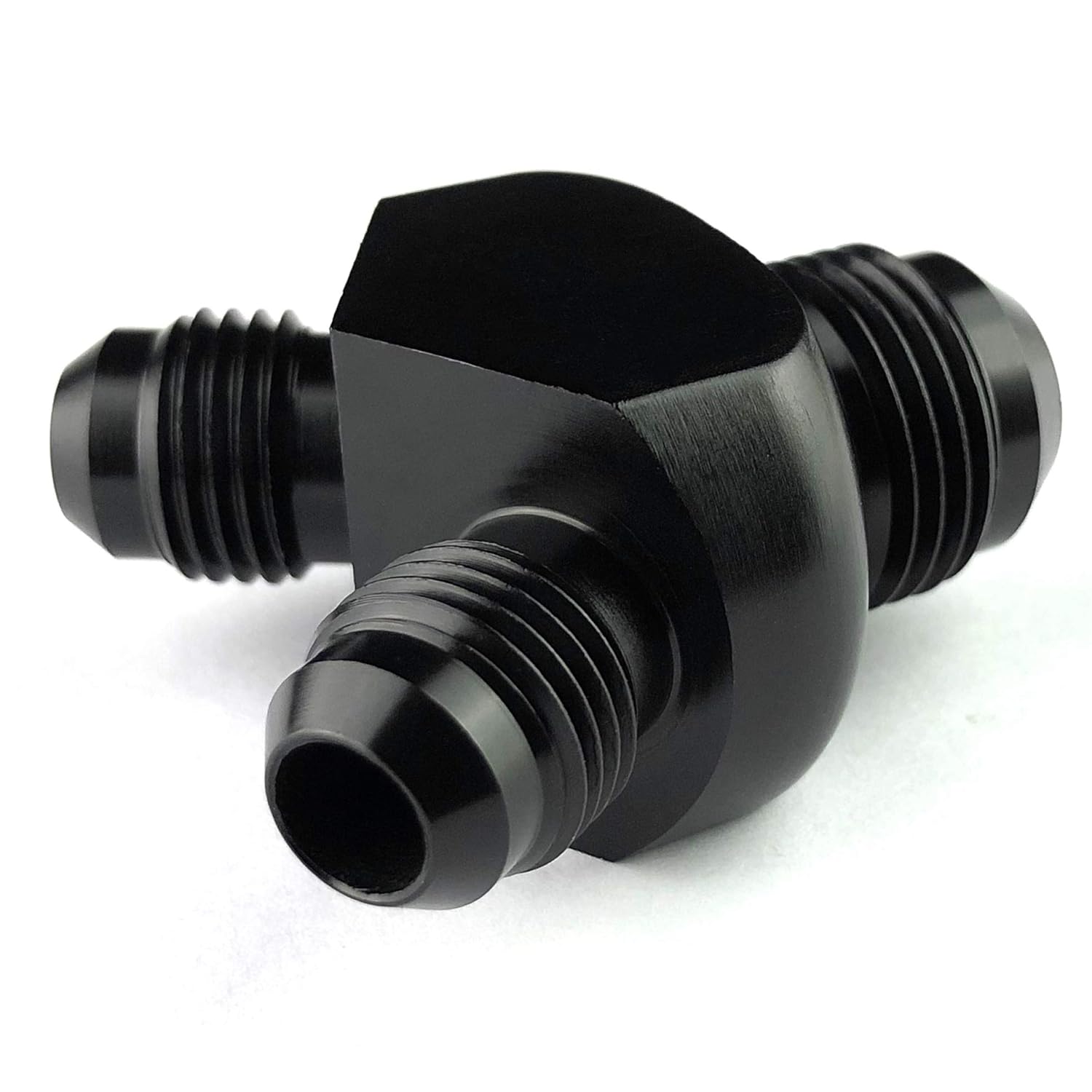 Blue Aluminum Y Fitting Adapter 10AN x 6AN x 6AN 9/1618 Thread Y Block