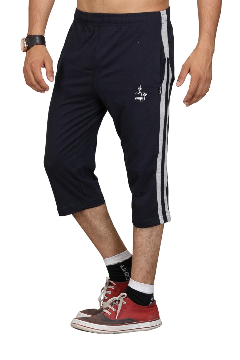 vego men's casual cotton three forth