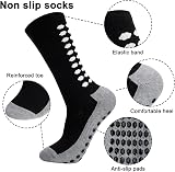 Zuimei 3 Pairs Grip Socks for Men Anti-Slip Football Sports Black Blue White view 5