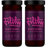 Filthy Amarena Black Cherries, Premium Cocktail Garnish - 11 Oz Jar, 2 Pack | All Natural Ingredients, Wild Italian Amarena Black Cherry for Whiskey Cocktails - Non-GMO, Gluten Free, Vegan