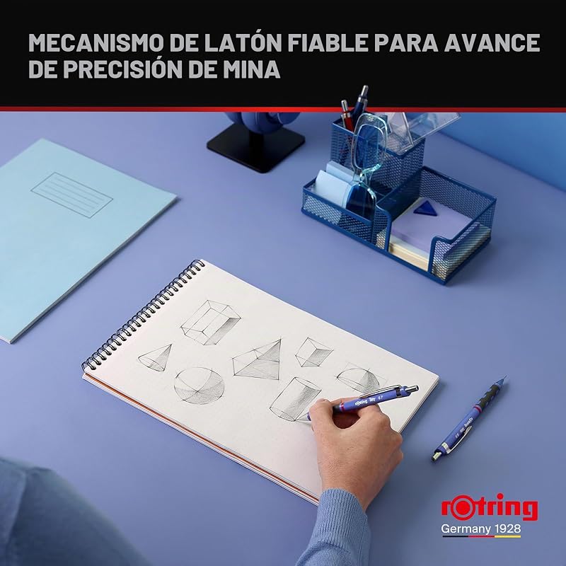 Lápis mecânico rOtring Tikky | HB 0,7 mm | Corpo calendula | Leve com punho de borracha