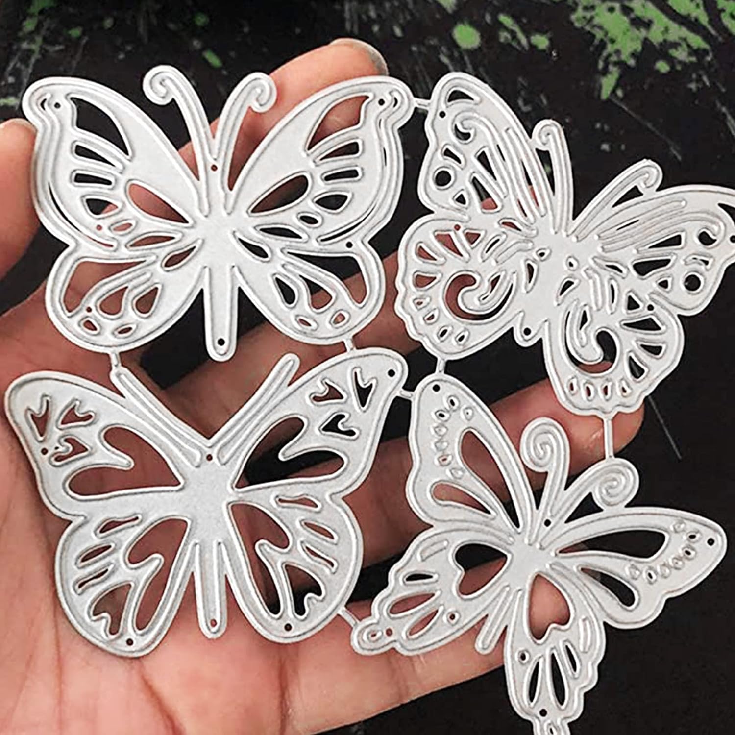 4pcs Gaufrage Matrice De Decoupe Coupe Die De Decoupe Diy Scrapbooking Cutting Dies Bricolage Album Carte Craft Papillons Pour Album Papier Cartes Art Decoration Solawill Papillon Metal Decoupe Dies Scrapbooking Cuisine Et