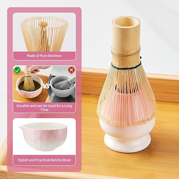 MATCHA WHISK SET,9 PCS JAPANESE MATCHA SET PINK, MATCHA KIT WITH SIFTER, MATCHA TEA CLOTH, MATCHA POWDER CANISTER, ELECTRIC RECHARGEABLE FROTHER(GREEN)