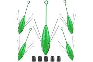 PFEIBK 5 PCS Sputnik Sinkers Surf Fishing Weights, Lead Sputnik Weights for Surf Fishing with Long Tail, Surf Casting Fishing Sinkers and Weights in Saltwater Catfish Beach Sand Ocean Fishing