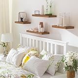 HOOBRO Floating Shelves Set of 2 60 cm Wall Mounted Rustic Brown EBF60BJ01 view 2