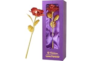 CHILDOM Valentines Day Gifts for Her, Roses Flower Gifts for Women, Mom Birthday Gifts for Her, Red Roses Gifts with Purple Gift Box, Romantic Valentines Rose Flower Gifts for Mom, Wife,Women,Mom,Anniversary