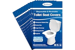 Mckanti Toilet Seat Covers Disposable - 120 Pack XL Flushable Paper Toilet Seat Covers for Adults Kids Potty Training, Biodegradable Travel Essential Accessories for Public Restrooms Airplane Camping