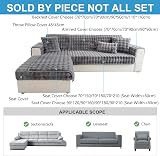 Topchances Dark Grey Plush Sofa Cover Non-Slip 1/2/3 Seater 90x210 view 3