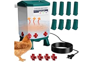 Nexum 2-Gallon Heated Chicken Waterer – All-Season Poultry Drinker with 4 Nipples and Stand, Keeps Clean & Unfrozen, Easy-Fill, Low Maintenance for Chickens, Ducks & Quail (Blue, 7L)