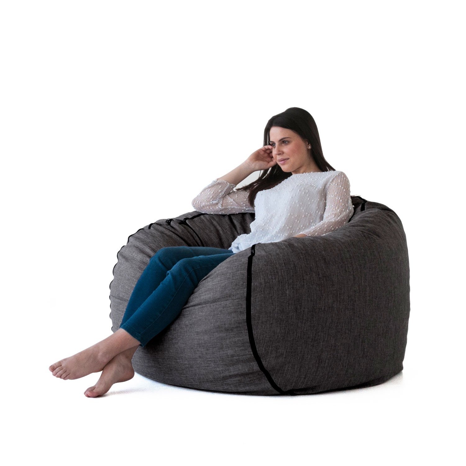 Commodo Sillón Saco Puff Balón Tenis de Espuma confoamtm - Negro ...