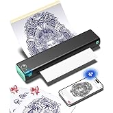 Phomemo M08F Tattoo Stencil Printer, Bluetooth, Wireless, Thermal, Portable | Smart APP, Large Image Cutting, with 10pcs Tattoo Paper, Compatible with Phone/Tablet/PC, for Tattoo Beginner, Black &amp; Green
