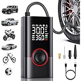 Motorenbau Tire Inflator Portable Air Compressor - Portable Cordless Mini Air Pump with Digital Pressure Gauge, 150PSI 3X Fast Inflation and Auto Shutoff Function Tires Pump for Cars