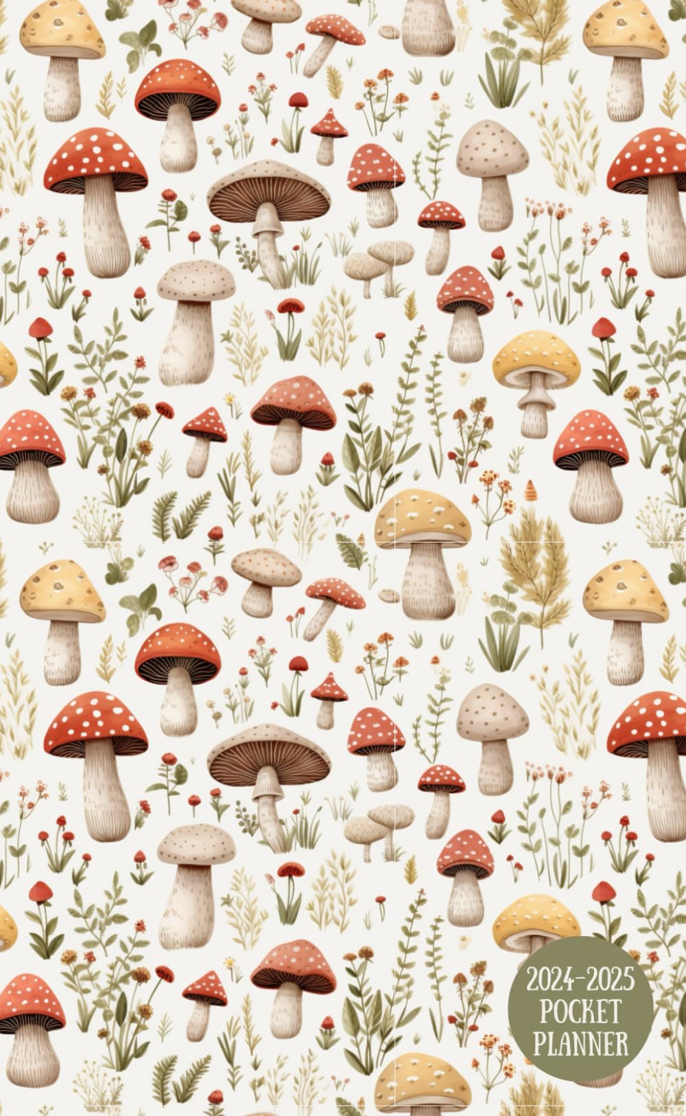 2024-2025 Pocket Planner: 2-Year Dated Monthly Mini Calendar Book for Purse Jan 24-Dec 25 (Mushrooms)
