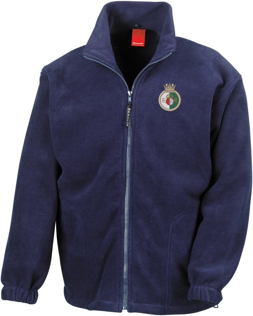 Military Online HMS Queen Elizabeth Embroidered Logo - Official Royal Navy Full Zip Heavyweight Fleece Jacket