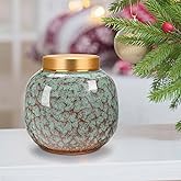 Dletay Small Urns for Human Ashes Keepsake Ceramic Mini Cremation Urns Memorial Small Urn for Ashes Funeral Keepsake Green Urn
