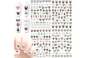 TEZOCR Christmas Nail Art Stickers Self Adhesive Christmas Nail Decals Winter Xmas Tree Snowflake Christmas Nail Design Stickers for Women Christmas Nail Decoration Charms 4 Sheets Winter Xmas Nail Stickers