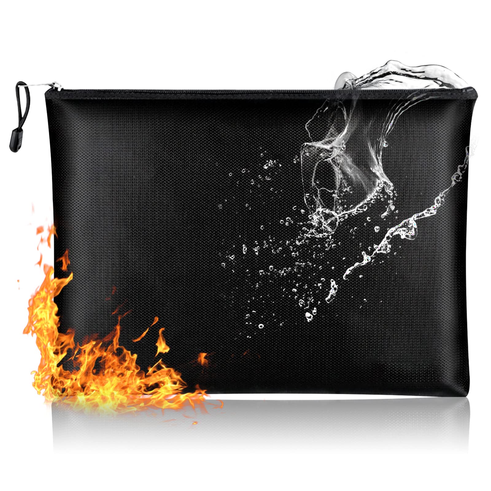 A4 Document Folder Fireproof Waterproof Document Safe Storage Bag with Zipper (34x25cm)