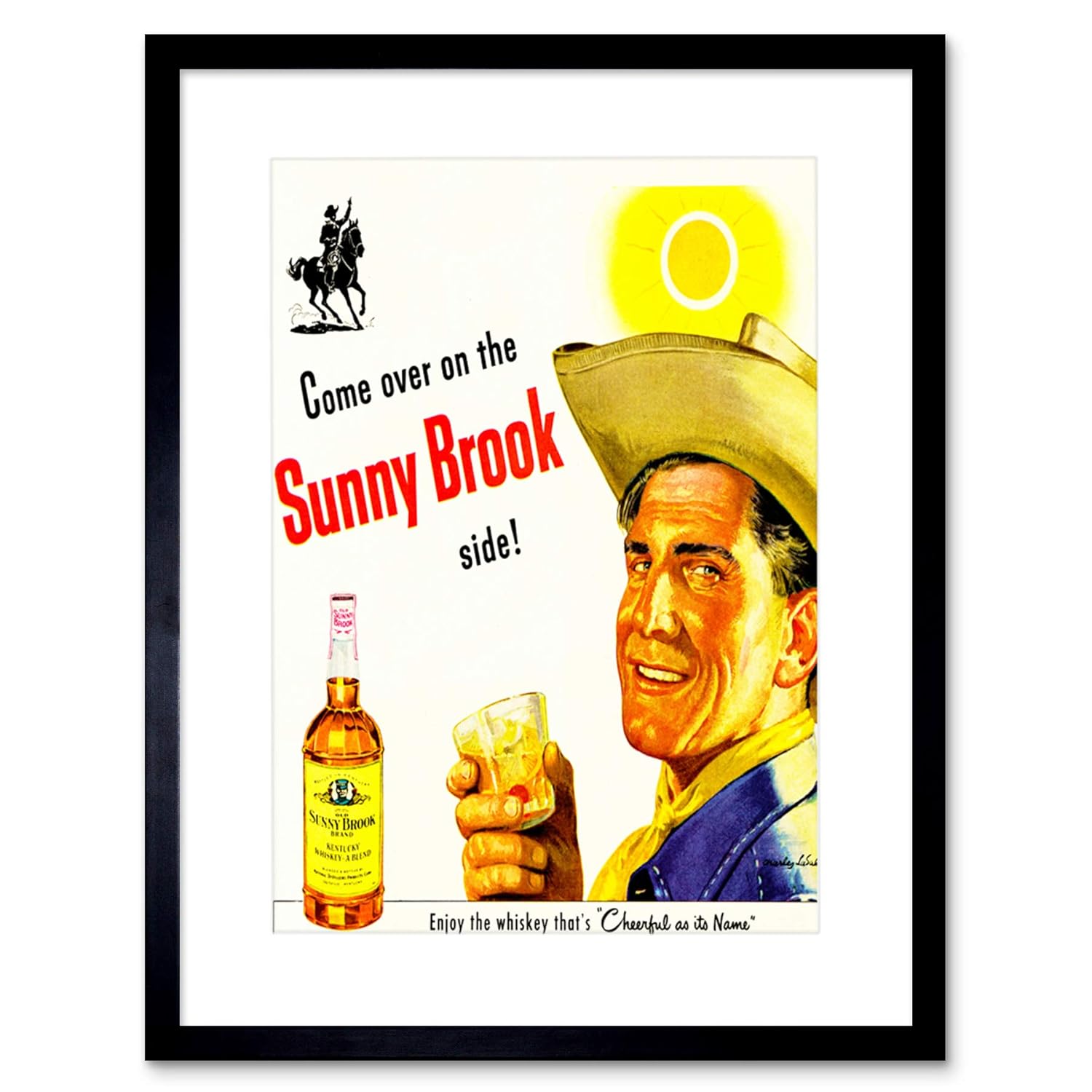  Advert Drink Alcohol Whisky Sun Cowboy Bottle