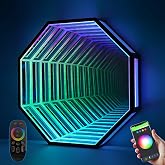 3D Infinity Mirror Light, 12in/30cm Octagon RGB Tunnel Light, 358 LEDs | Smart App &amp; Remote Control, Color-Changing Geometric Art Deco Light for Gaming Rooms, Parties, Bars &amp; Home Theaters